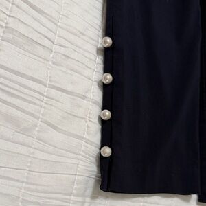 Counterparts Navy Cropped Pants with Pearl Accent